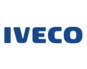 Blaues IVECO-Logo auf weißem Hintergrund