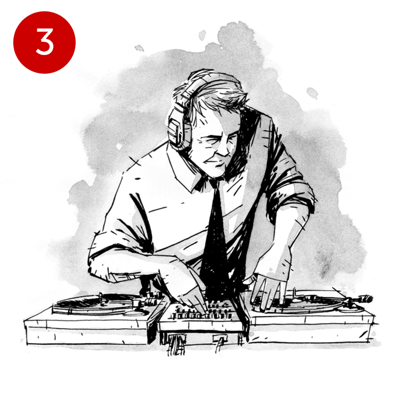 Rotes Quadrat mit weißer Zahl 3